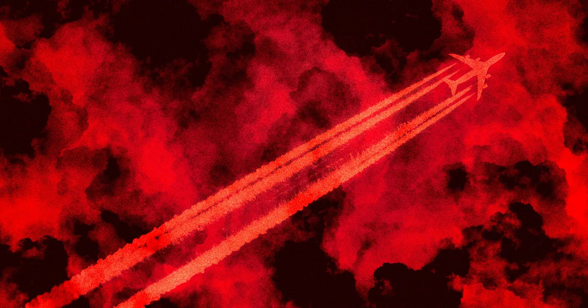 Avion Boeing en flammes en plein vol