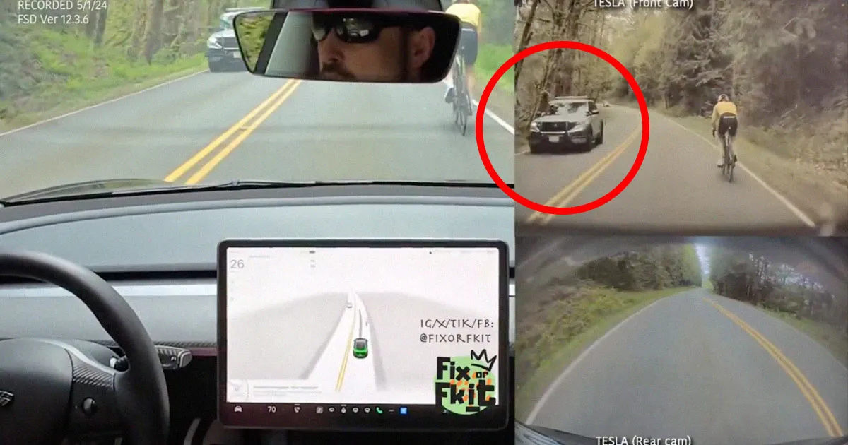 Collision Évitée de Justesse : Une Tesla Autonome Frôle une Voiture de Police