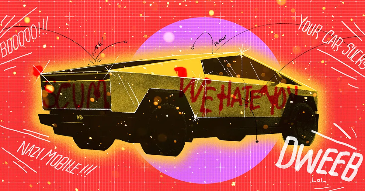 Homme au Cybertruck en Or Criard Se Lamentant d'Être Constamment Harcelé au Volant