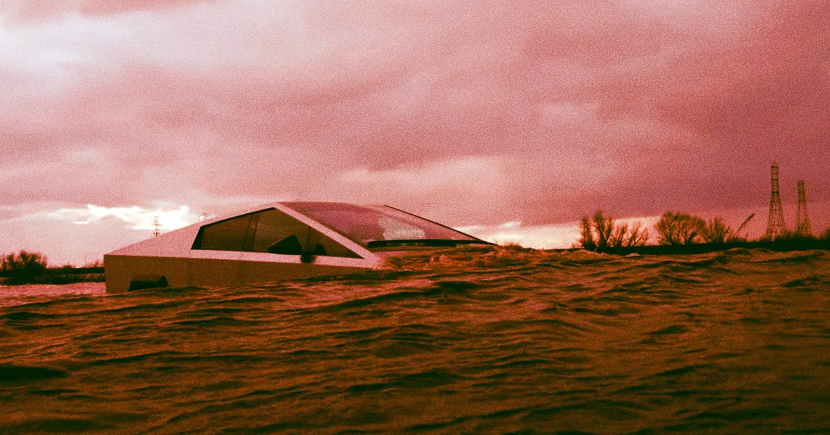 Influenceur Déchaîné : Plongée Spectaculaire d'un Cybertruck dans l'Eau