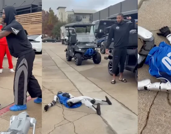 Kyrie Irving Confronte un Robot Humanoïde au Cours d’un Événement