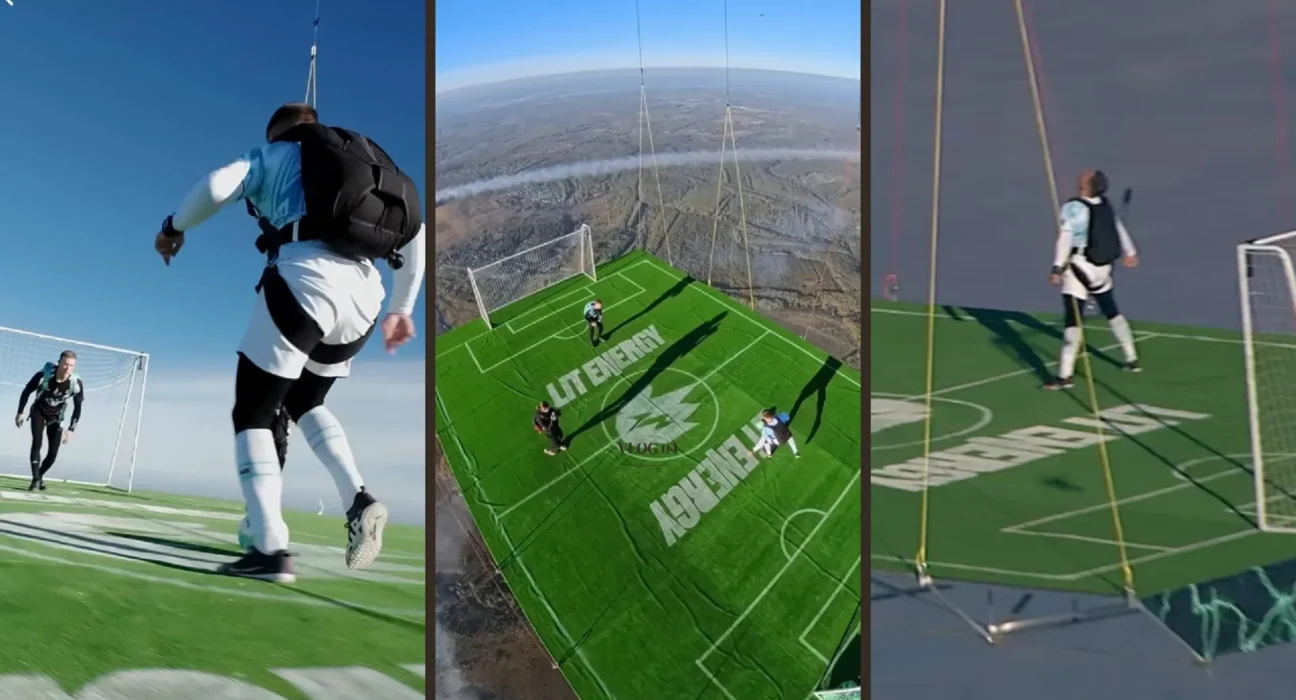 Match de football à 1 800 mètres d'altitude : un record dans les cieux