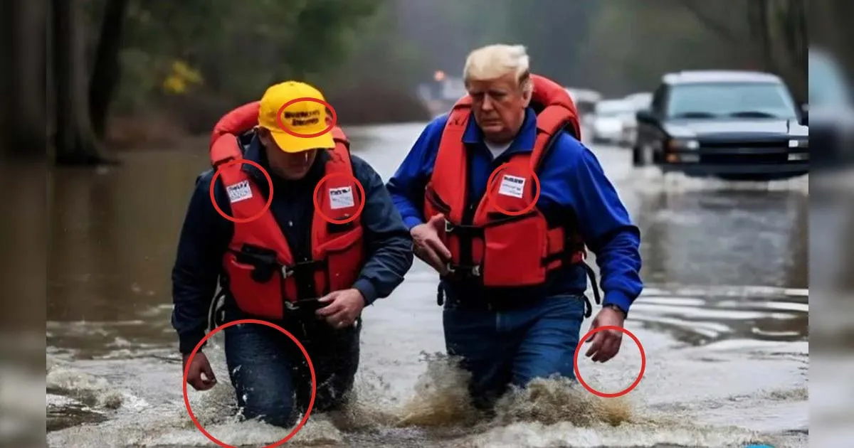 Non, Donald Trump ne traverse pas les eaux inondées, arrêtons les fausses informations.
