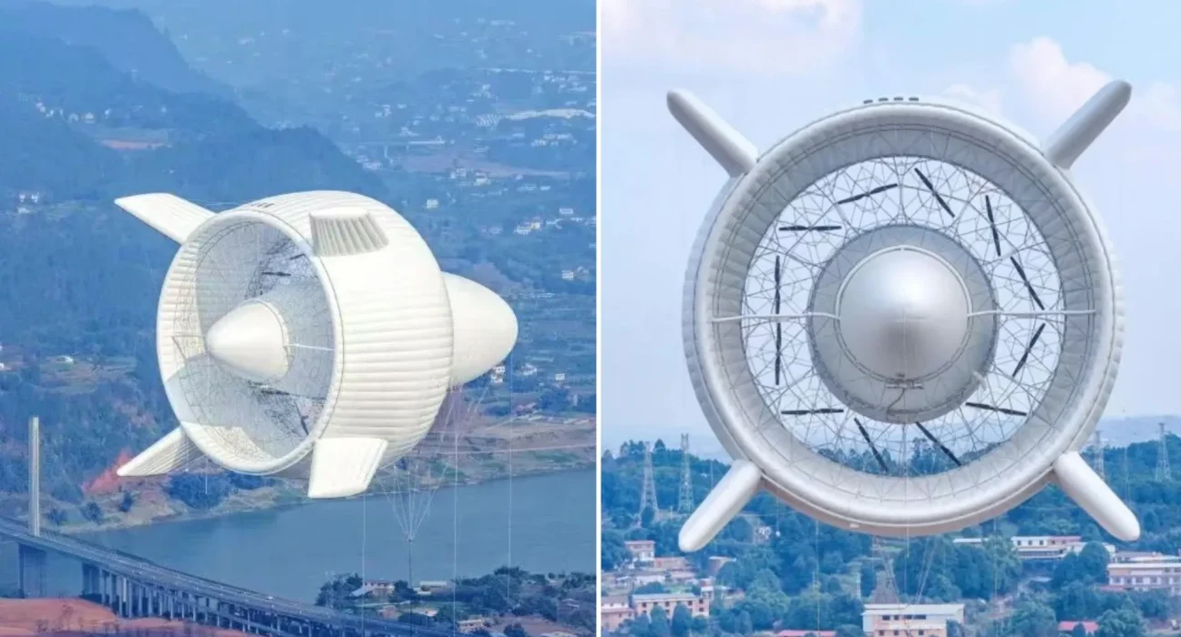 Première éolienne aérienne d'un mégawatt alimente le réseau électrique.