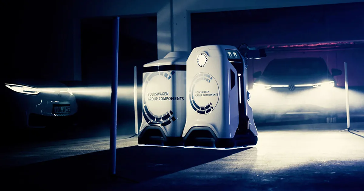 VW Dévoile un Prototype de Robot de Recharge de Voiture Futuriste