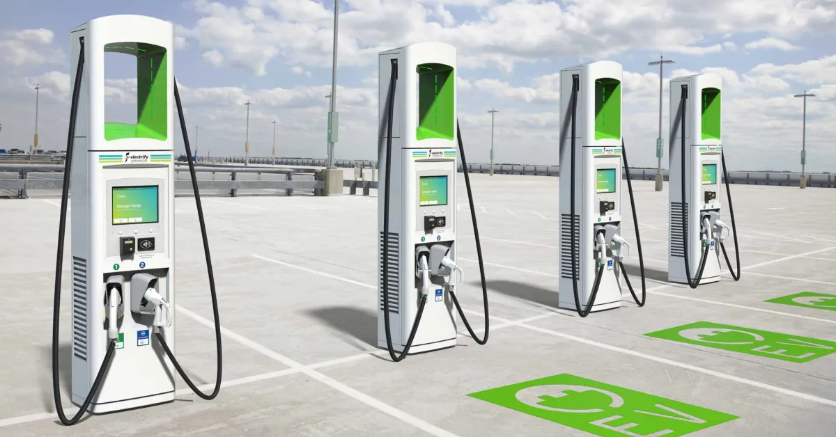 La Californie met en place des bornes de recharge pour un modèle de voiture électrique futuriste.