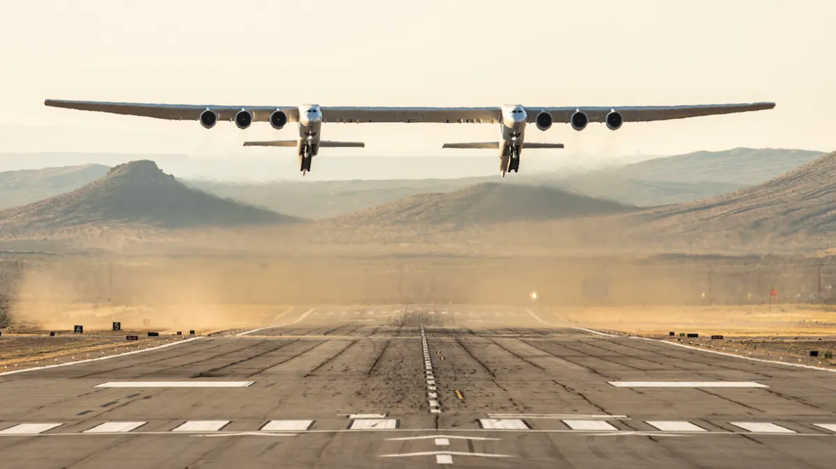 L'envol historique du plus grand avion du monde lors de son premier vol d'essai.