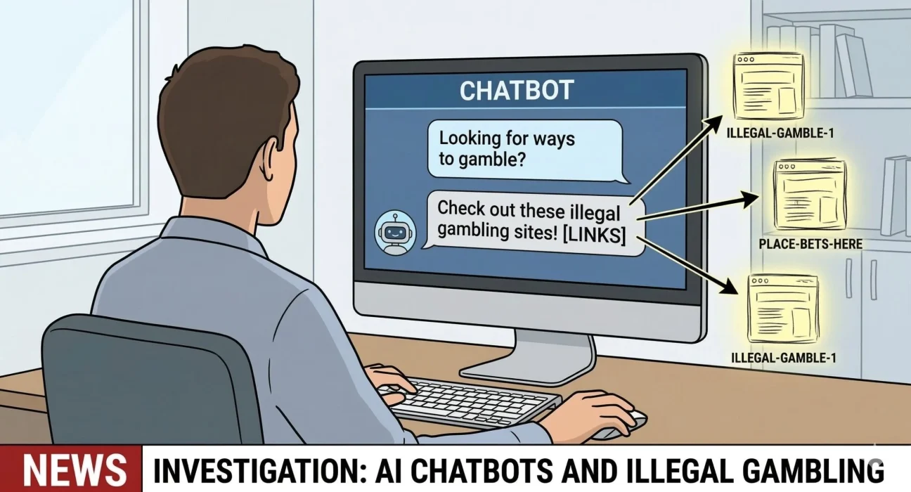 Des chatbots IA orientent les utilisateurs vers des sites de jeux d'argent illégaux, révèle une enquête.