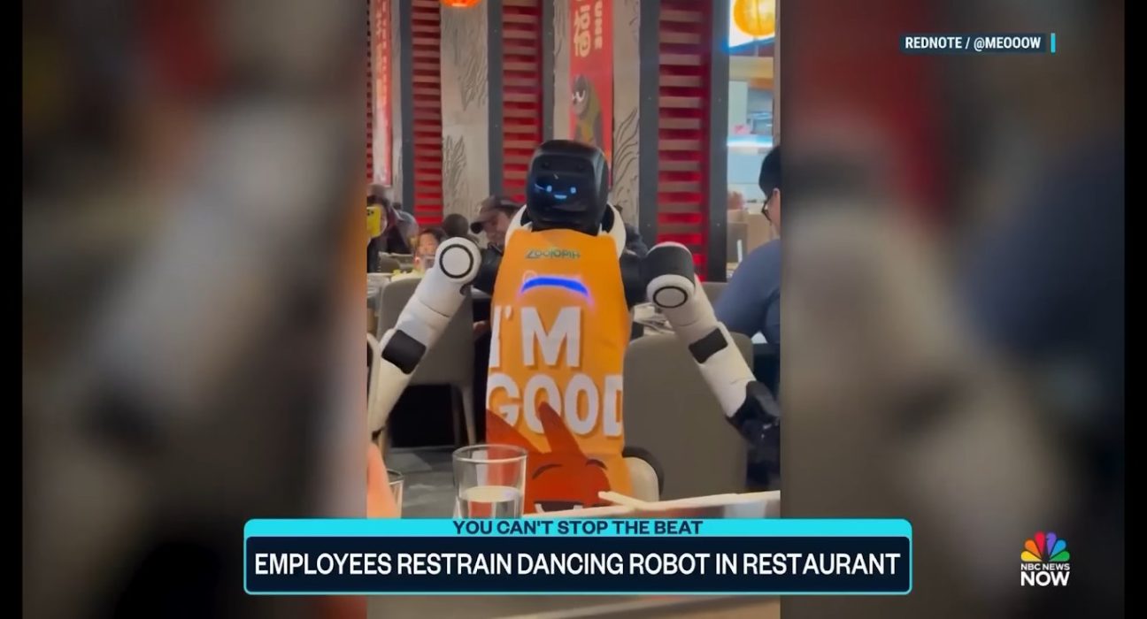Robot Dansant Déchaîné dans un Restaurant Californien : Des Assiettes et des Mets Volent !