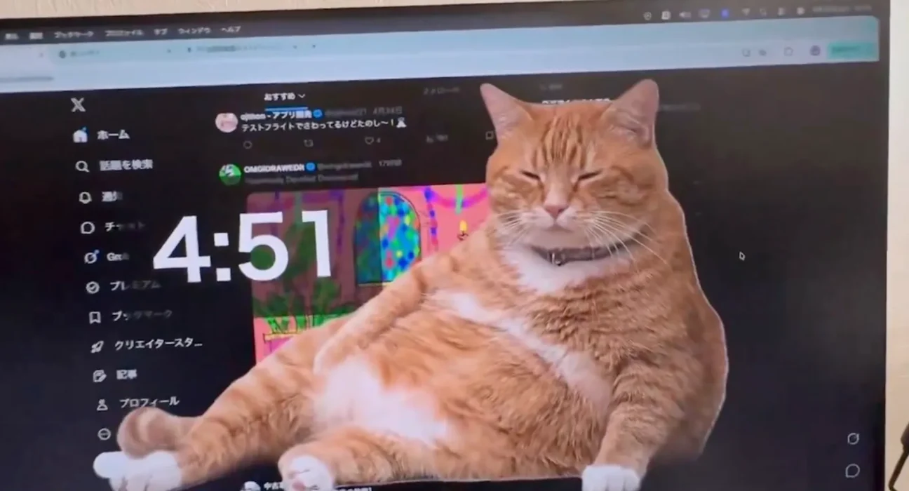 « Faites défiler sans fin et un grand chat orange apparaît à l'écran »