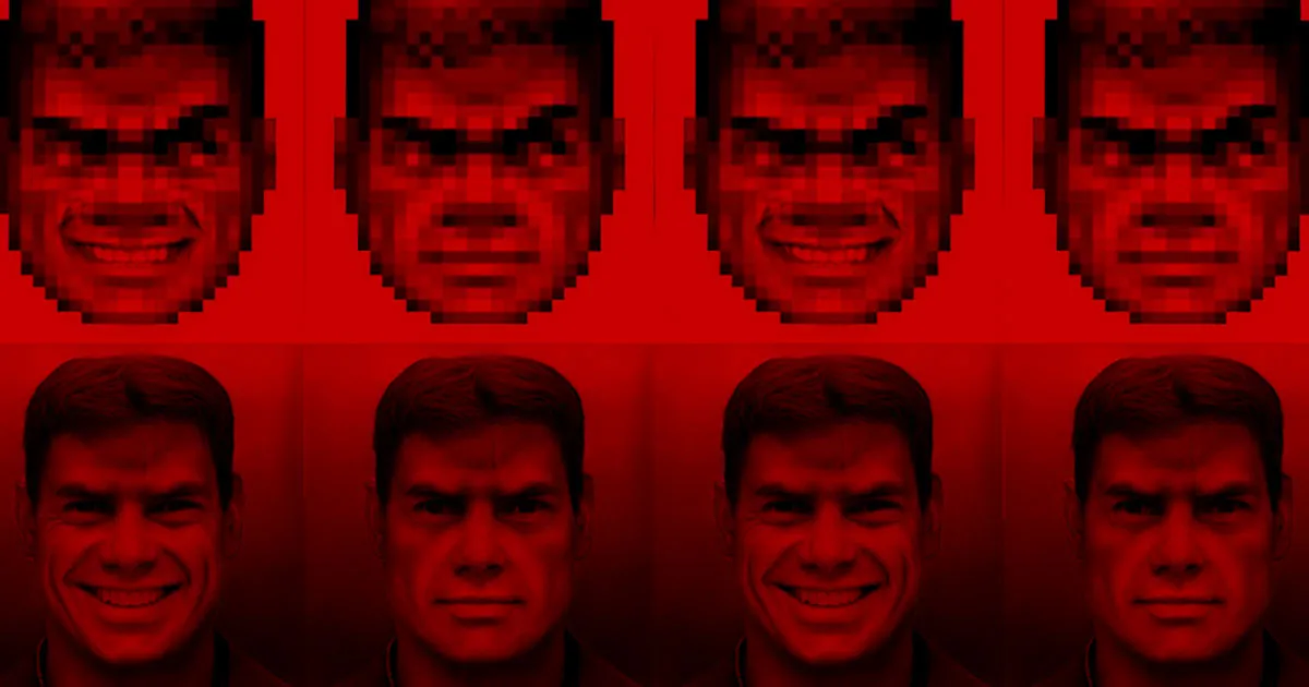 Une Intelligence Artificielle Illustrant Doom Guy en Haute Résolution.