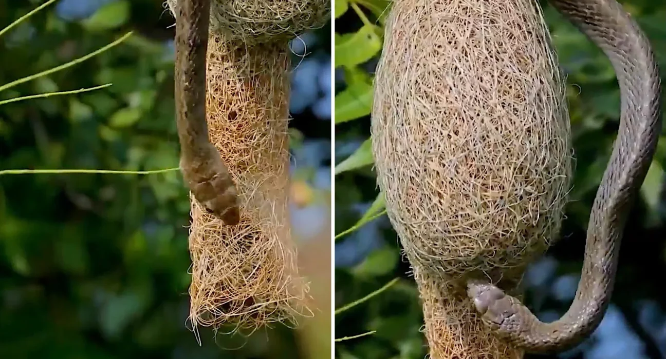 Vidéo virale : La conception ingénieuse des nids de petits oiseaux qui piège les serpents