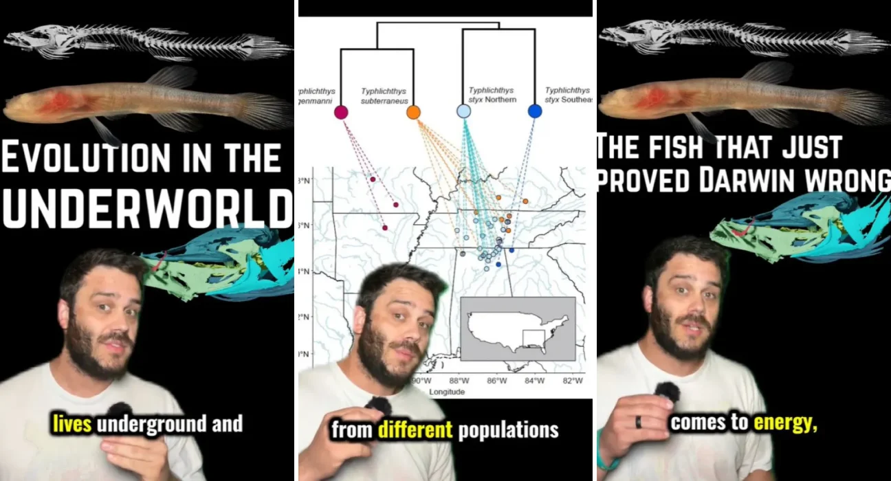 Des Poissons Aveugles des Grottes des Trois États du Sud Redéfinissent la Vision de l'Évolution par Darwin