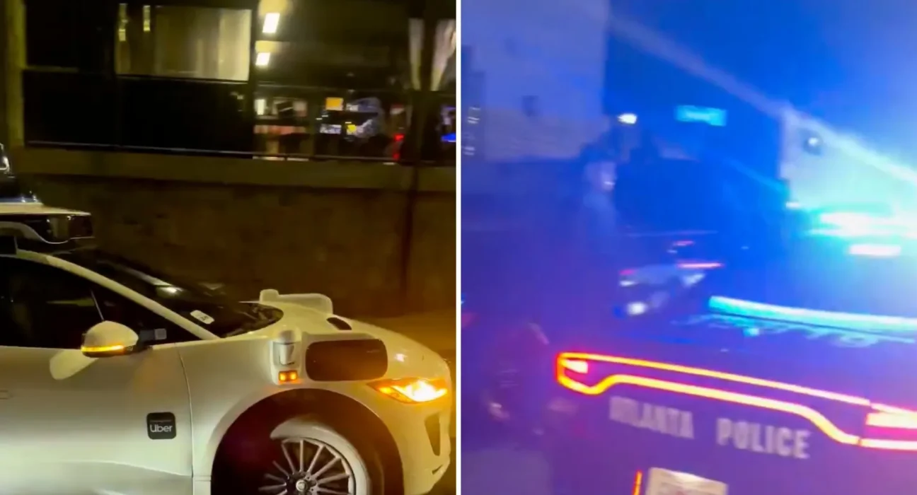 Patrouille policière d'Atlanta coincée derrière un Waymo réticent