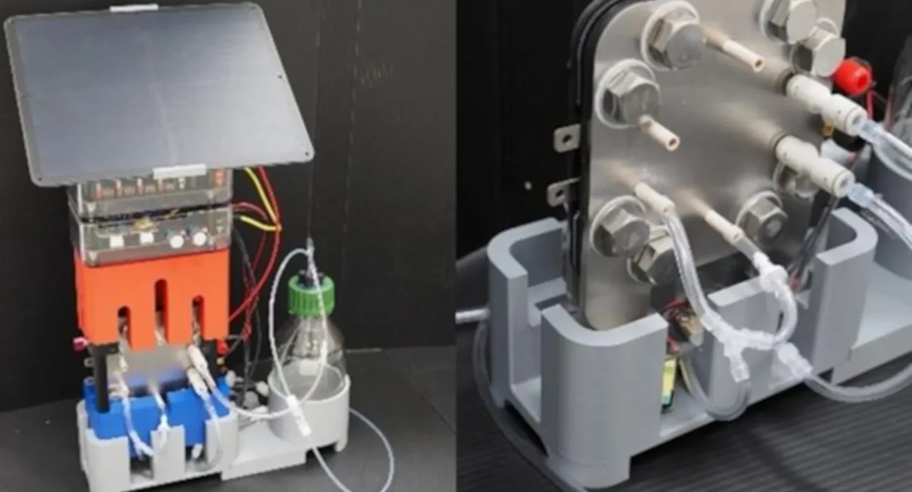 Système de photosynthèse artificielle autonome qui s'ajuste à la lumière solaire sans batteries.