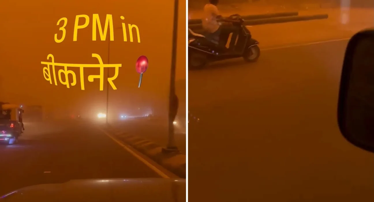 Tempête de poussière monumentale engloutit le Rajasthan en quelques minutes, plongeant les villes dans une obscurité orangée.