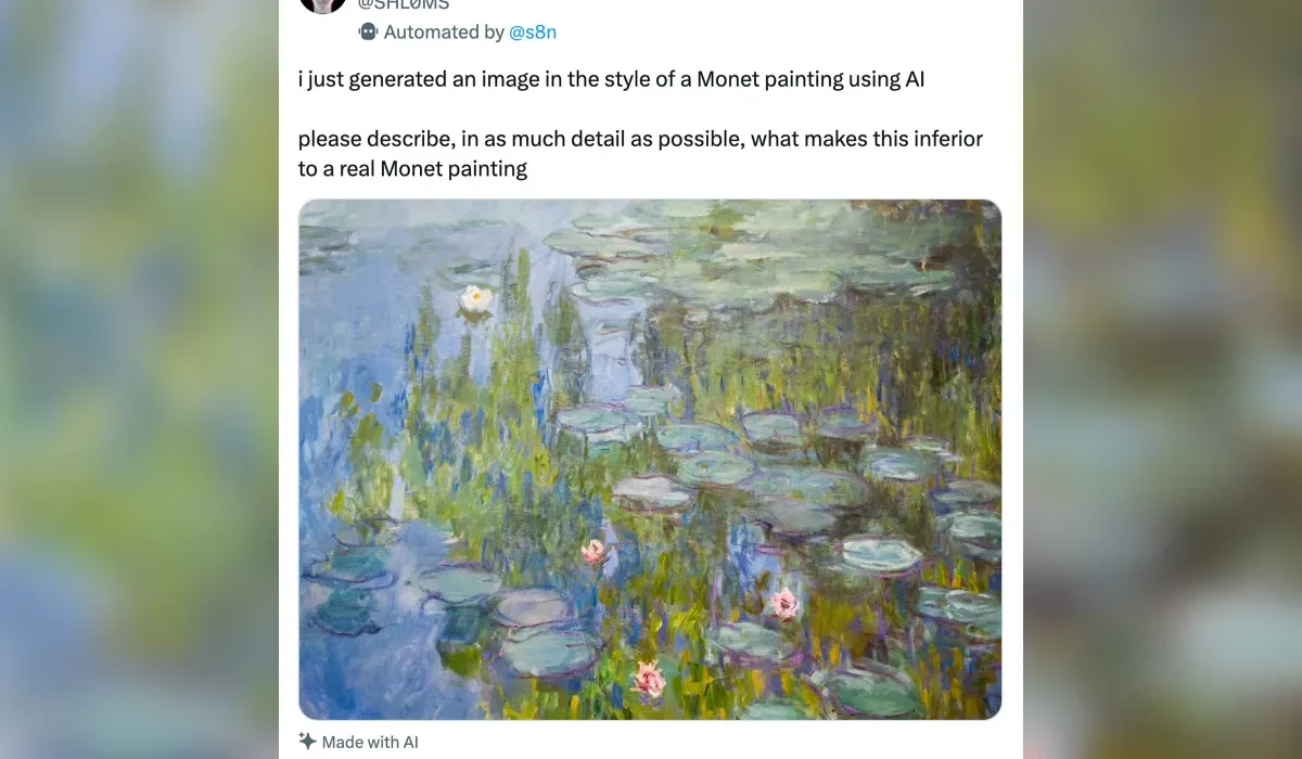 Un Farceur Malin Publie une Œuvre de Monet en Prétendant Qu'elle est Générée par IA et Observe le Tumulte.