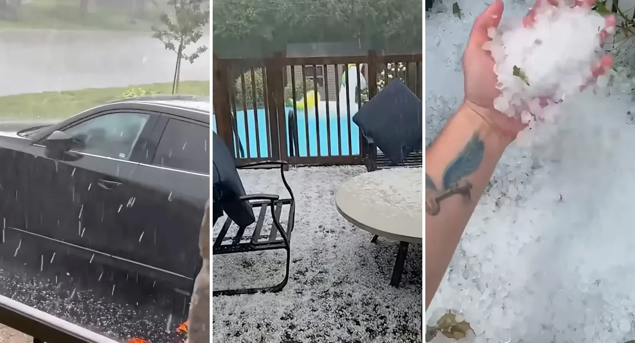 Des images impressionnantes des dégâts causés par une forte grêle après une tempête rapide au nord de Montréal