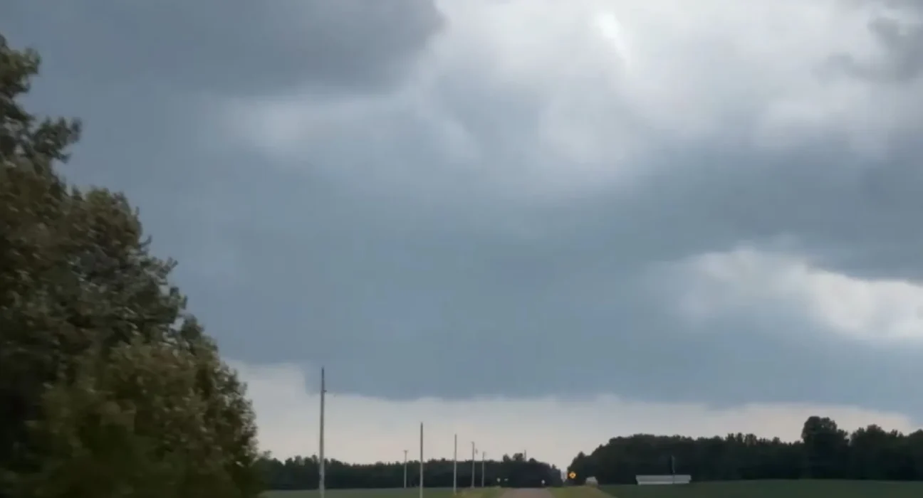 Tempête du Minnesota : Des chasseurs de tornades immortalise des débris volants alors qu'une tornade éventre des arbres.