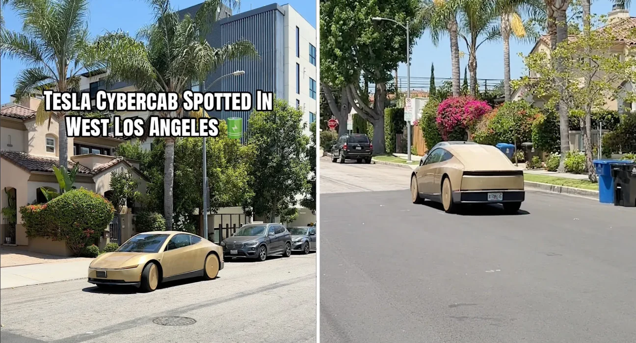 Un impressionnant robotaxi Tesla Cybercab fait sensation dans les rues de Californie.