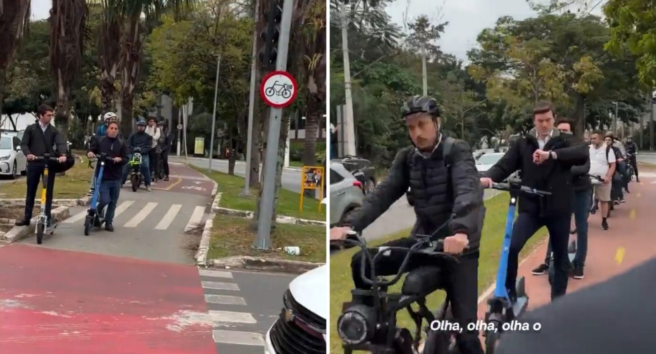 Vidéo du Brésil : Les rames de vélo détournent l'attention sur la congestion due aux voitures