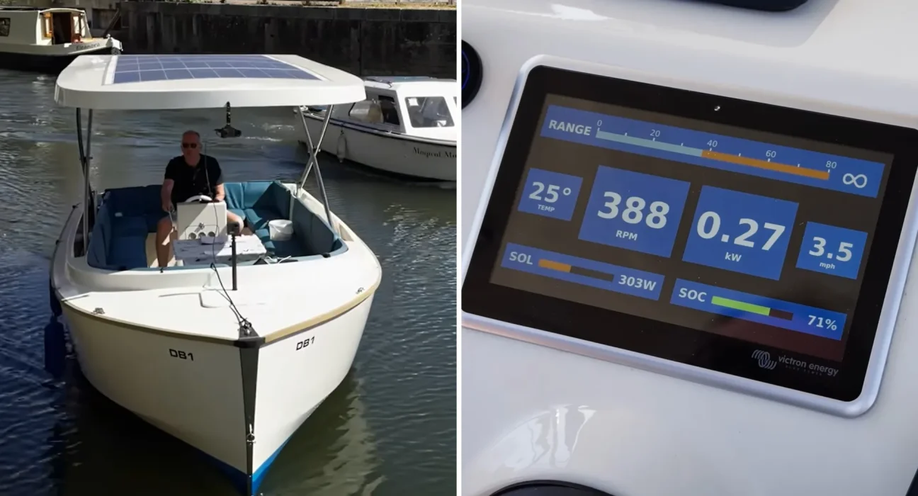 Prototype de bateau britannique réalise un parcours de 6 jours sur la Tamise grâce à l'énergie solaire.