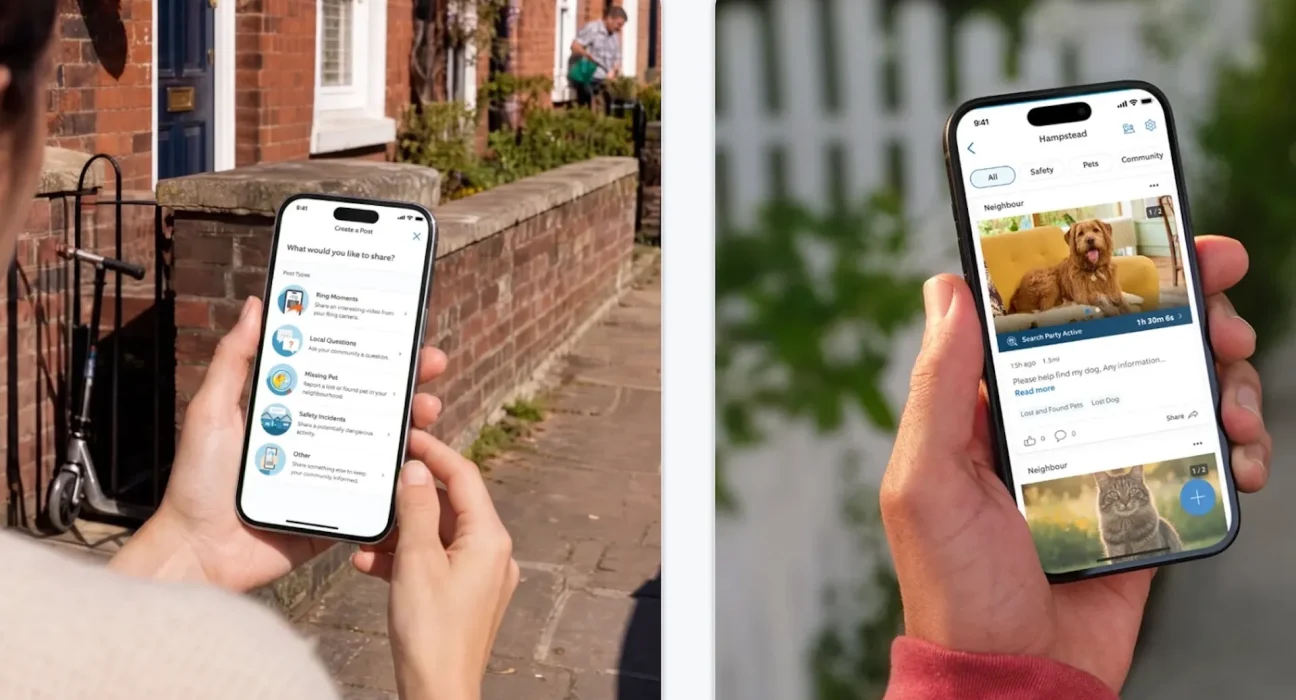 Ring lance une application communautaire Neighbours au Royaume-Uni pour rivaliser avec WhatsApp et les groupes Facebook.