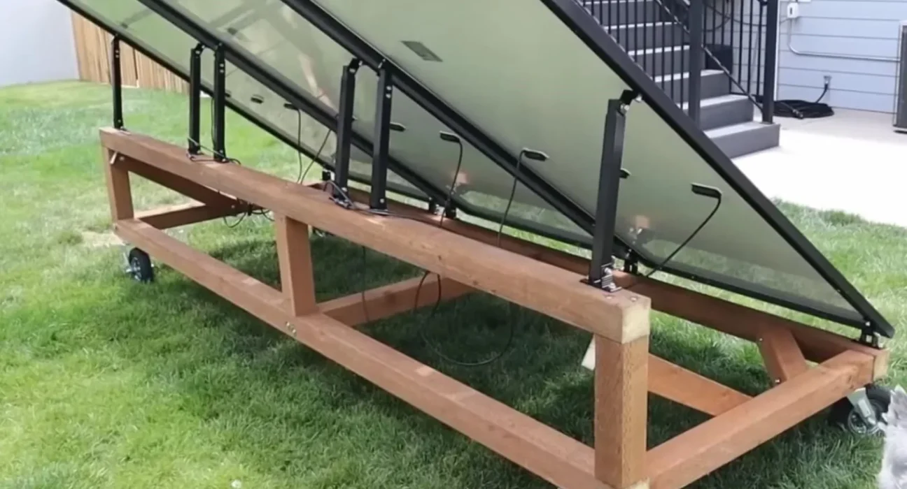 Système Solaire DIY sur Chariot Mobile pour Optimiser l'Exposition au Soleil, Besoin de Panneaux Inclus