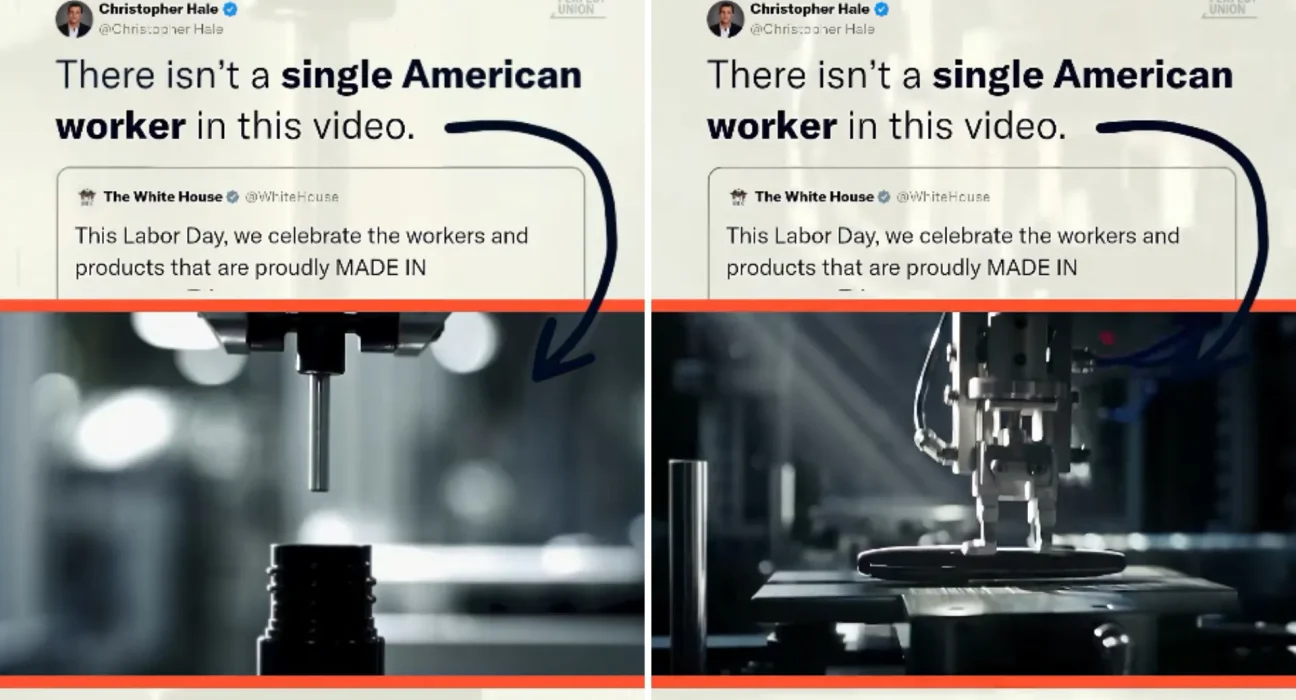 Vidéo du jour du Travail de la Maison Blanche critiquée pour son utilisation d'IA et absence de travailleurs